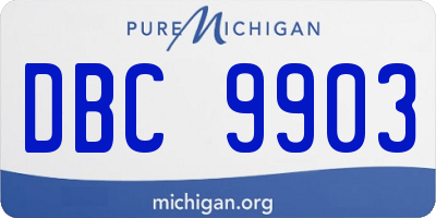 MI license plate DBC9903