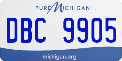 MI license plate DBC9905