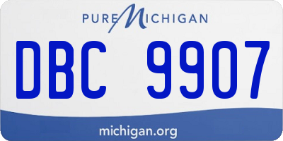 MI license plate DBC9907