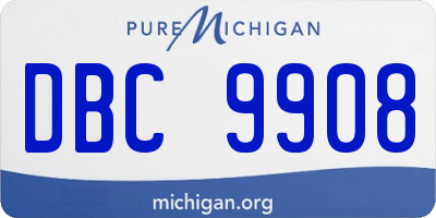 MI license plate DBC9908