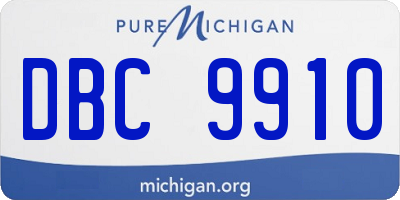 MI license plate DBC9910