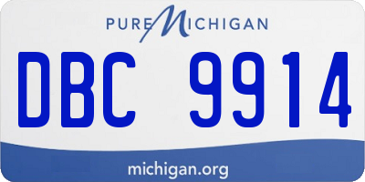 MI license plate DBC9914