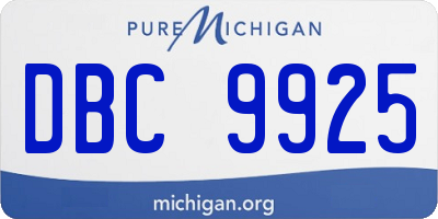 MI license plate DBC9925