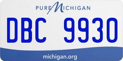 MI license plate DBC9930