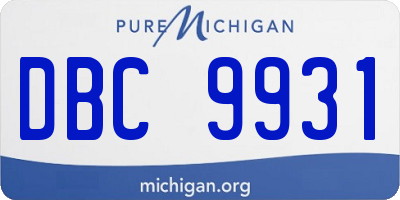 MI license plate DBC9931