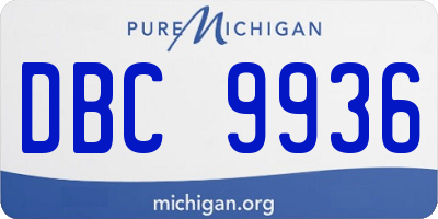 MI license plate DBC9936