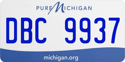 MI license plate DBC9937