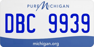 MI license plate DBC9939