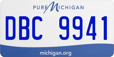MI license plate DBC9941