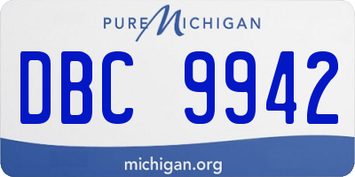 MI license plate DBC9942