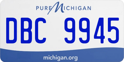 MI license plate DBC9945