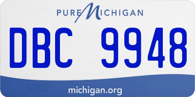 MI license plate DBC9948