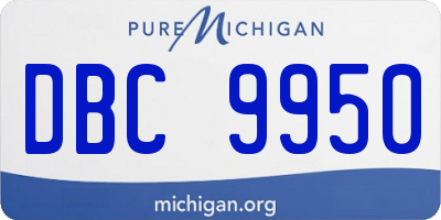 MI license plate DBC9950