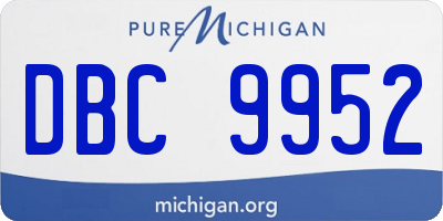MI license plate DBC9952