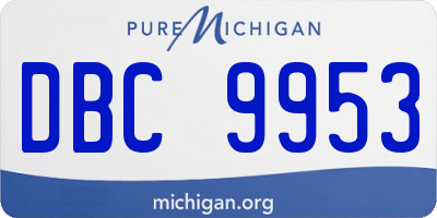 MI license plate DBC9953