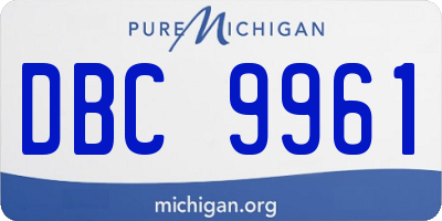 MI license plate DBC9961