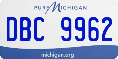 MI license plate DBC9962