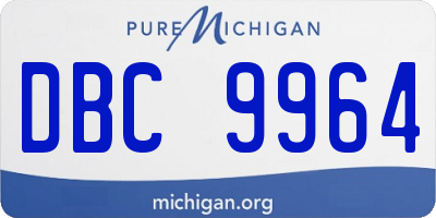 MI license plate DBC9964