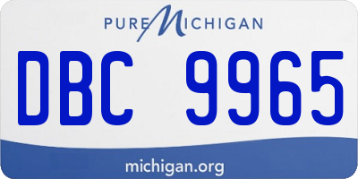 MI license plate DBC9965