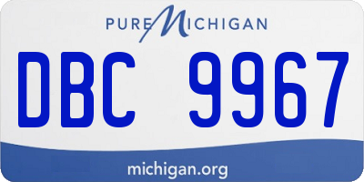 MI license plate DBC9967