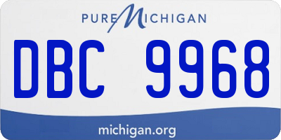 MI license plate DBC9968