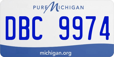 MI license plate DBC9974