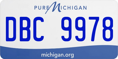 MI license plate DBC9978