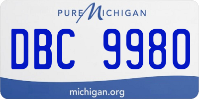 MI license plate DBC9980