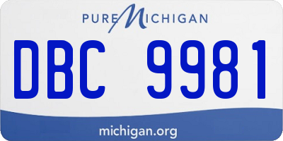 MI license plate DBC9981
