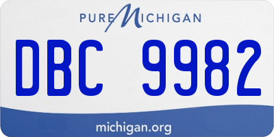 MI license plate DBC9982