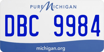 MI license plate DBC9984
