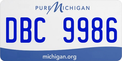 MI license plate DBC9986
