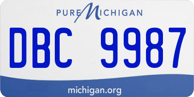 MI license plate DBC9987