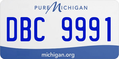 MI license plate DBC9991