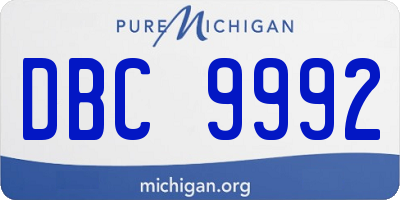MI license plate DBC9992