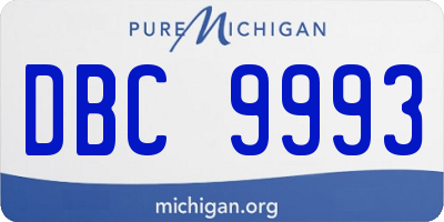 MI license plate DBC9993