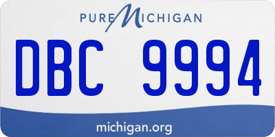 MI license plate DBC9994