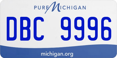 MI license plate DBC9996