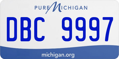 MI license plate DBC9997