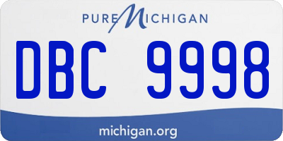MI license plate DBC9998