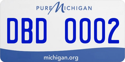 MI license plate DBD0002