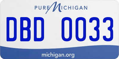 MI license plate DBD0033