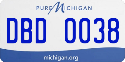 MI license plate DBD0038
