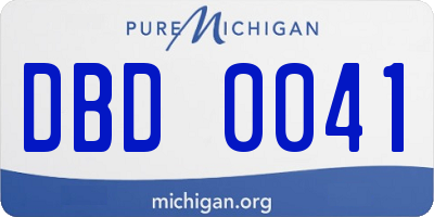 MI license plate DBD0041