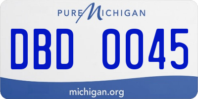 MI license plate DBD0045