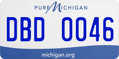 MI license plate DBD0046