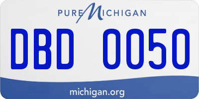 MI license plate DBD0050