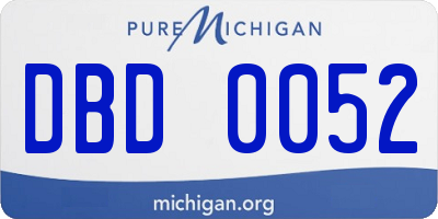 MI license plate DBD0052