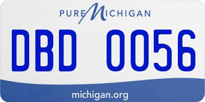 MI license plate DBD0056