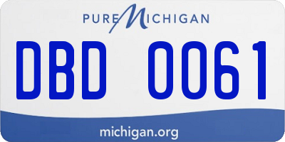 MI license plate DBD0061